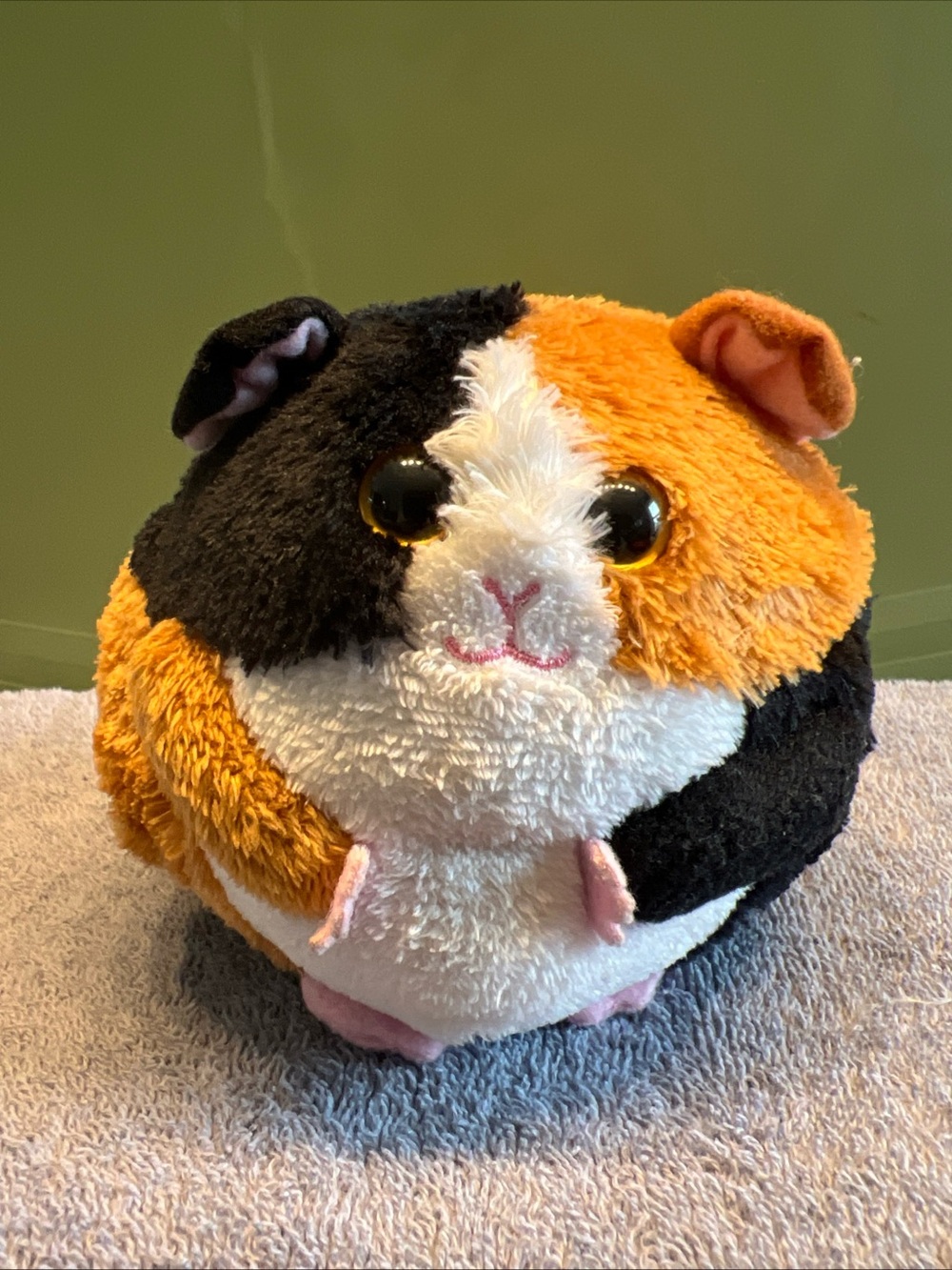 Ty Beanie Ballz Speedy Guinea Pig Brown/Black/White Plush Stuffed Animal 4” Ball